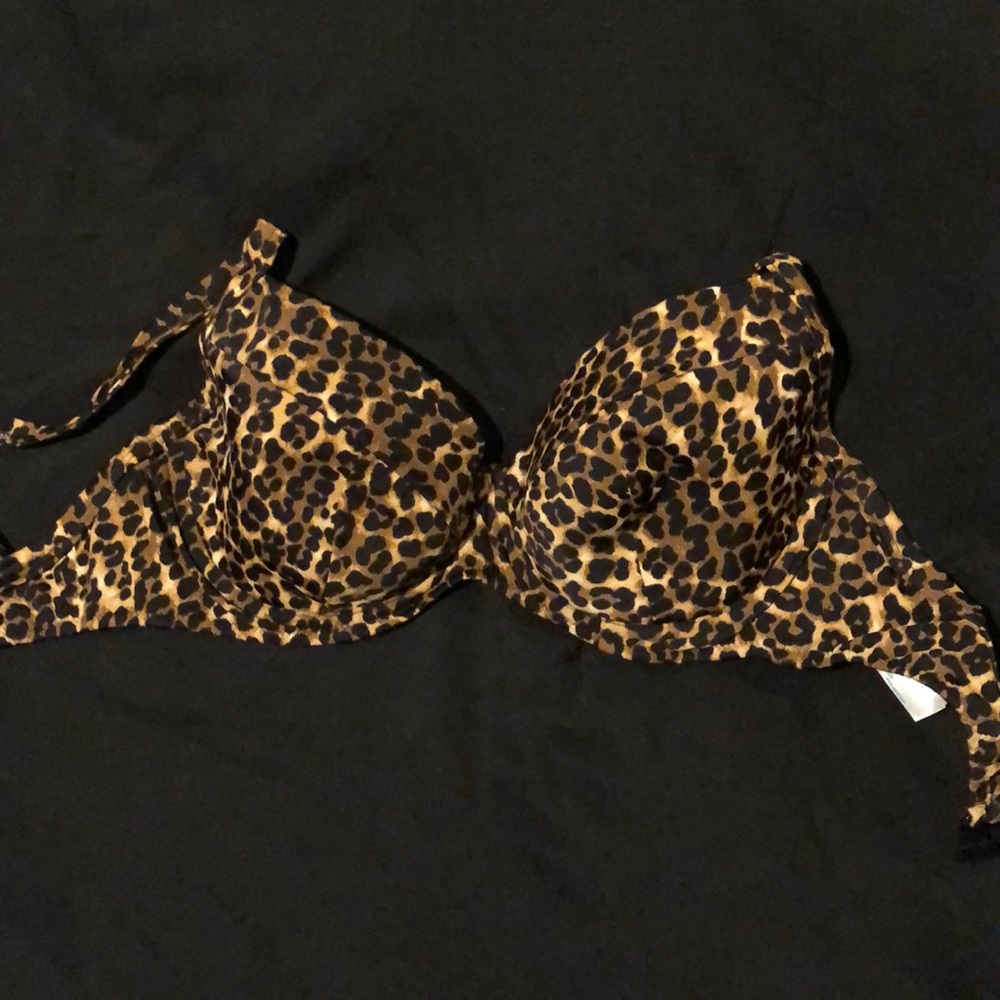 Leopard cheetah print underwire bikini top
